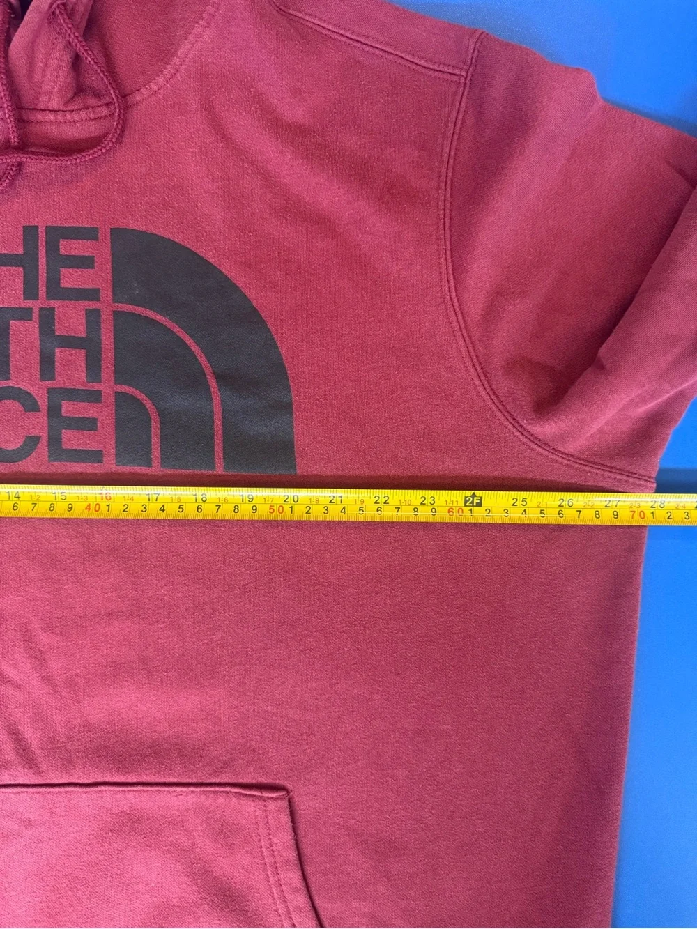 The North Face Mens XXL Burgundy Logo Pullover Hoodie Fleece Sweatshirt